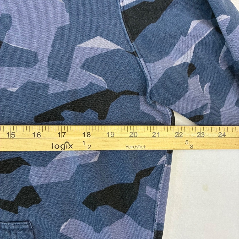 Nike Hoodie Mens Medium Blue Camo Futura Logo Pullover Fleece Sweatshirt Sport - Picture 3 of 8